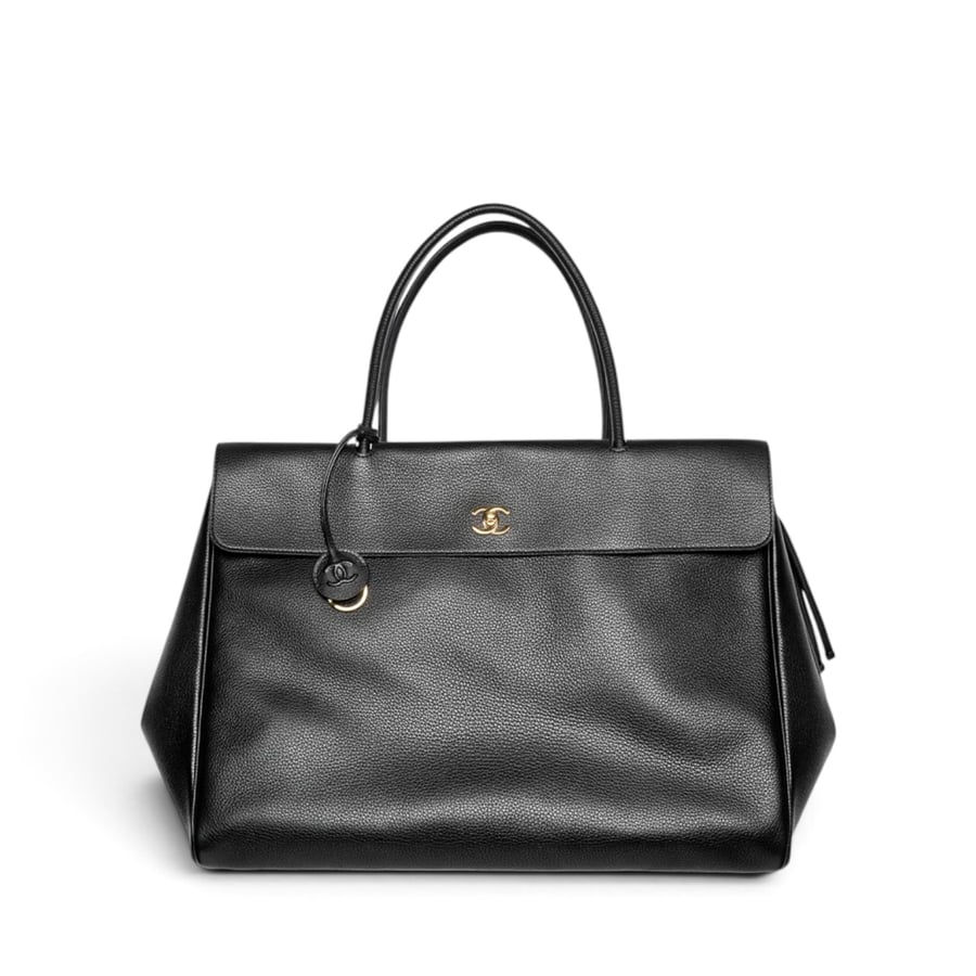Chanel Large Tote Grained Calfskin & Gold-Tone Metal Black