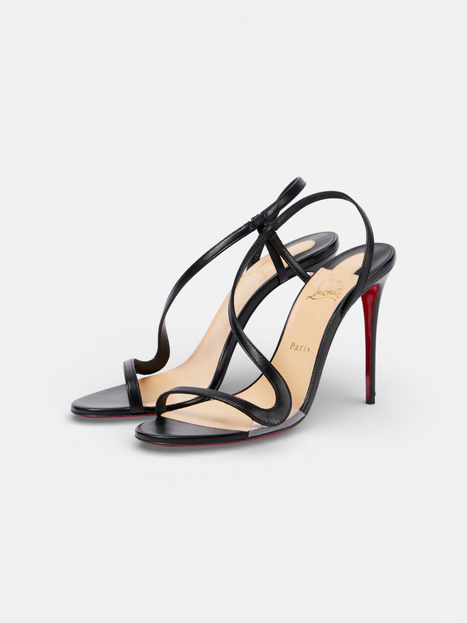 Louboutin Louboutin Rosalie Leather Sandals Black – back view in premium quality with AA+ craftsmanship