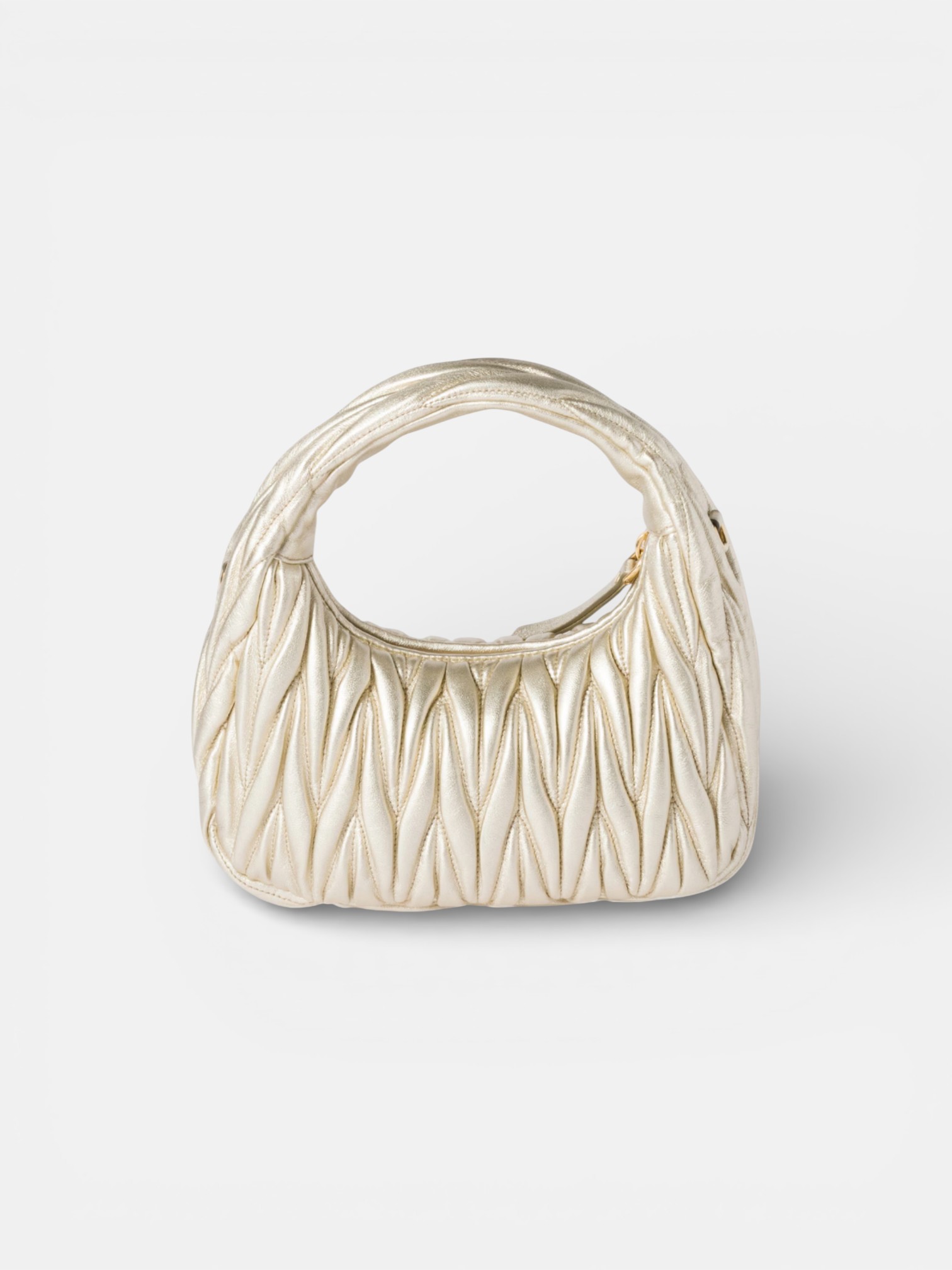 MiuMiu MiuMiu Wander Leather Bag Pyrite – close-up detail view in premium quality with AA+ craftsmanship