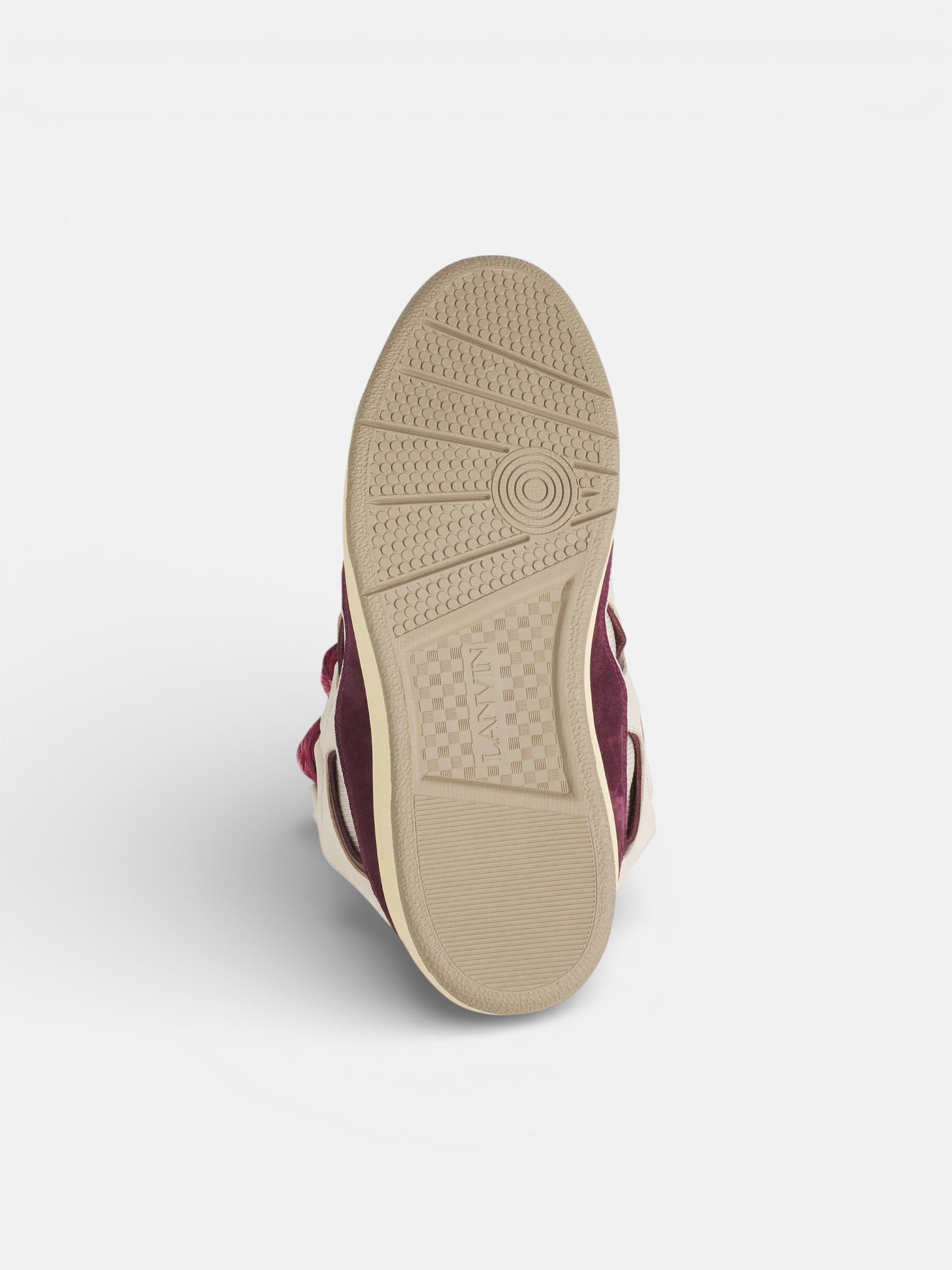 Lanvin Lanvin Curb Sneaker Beige Burgundy – detail view in premium quality with AA+ craftsmanship