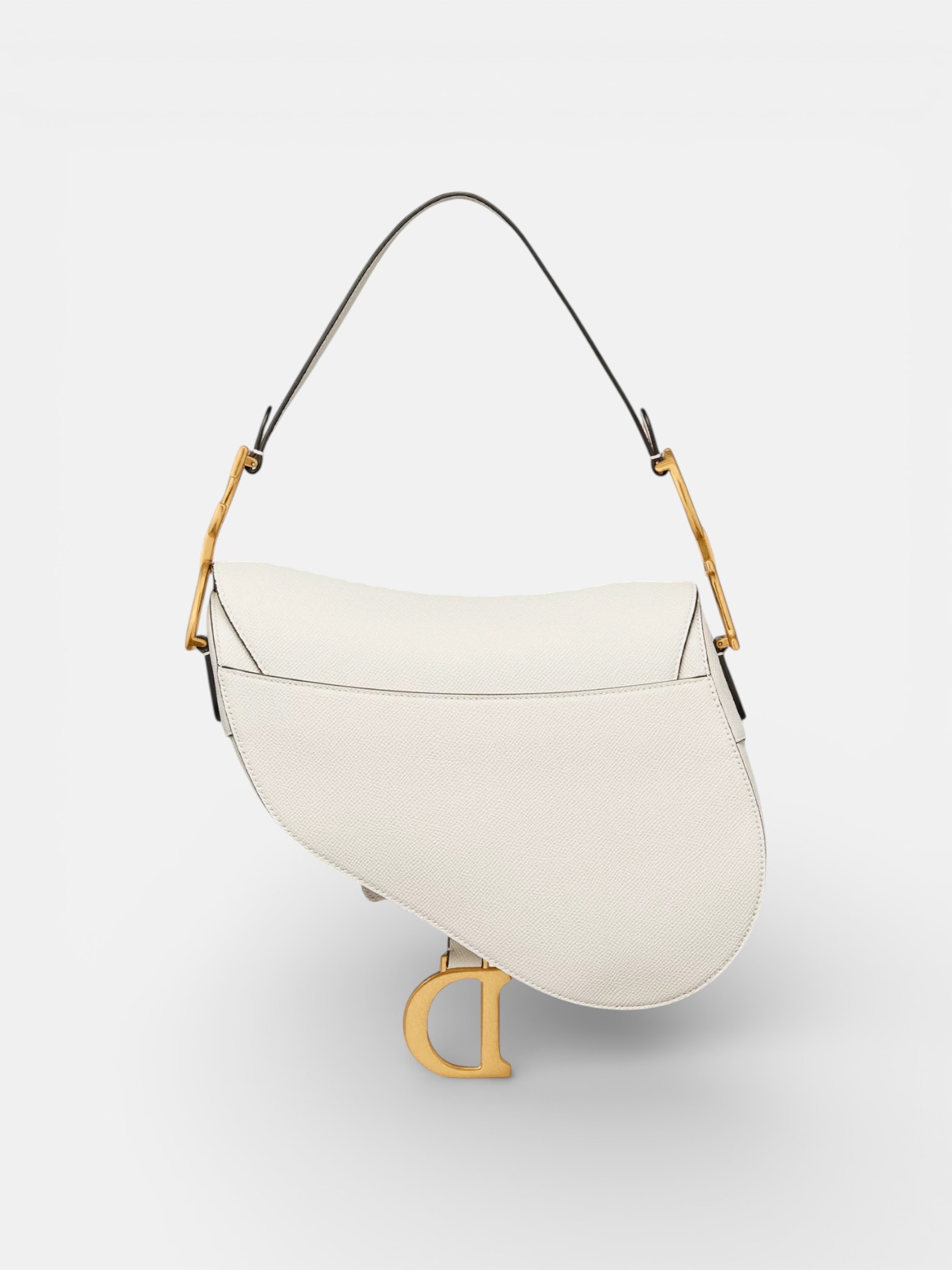 Dior Dior Saddle Bag Grained White – side profile view in premium quality with AA+ craftsmanship