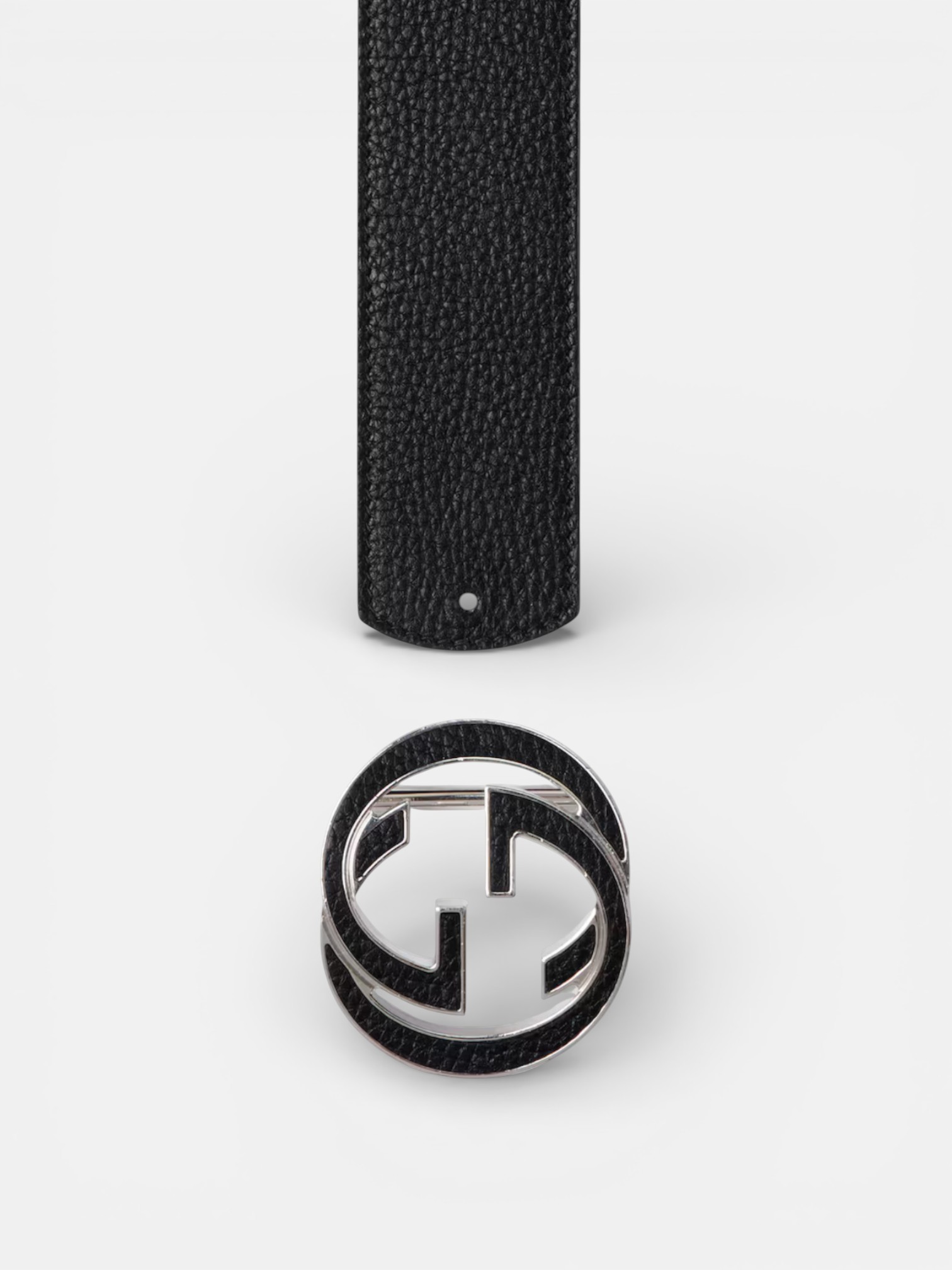 Gucci Gucci Reversible Belt with Interlocking G Buckle Black Canvas – close-up detail view in premium quality with AA+ craftsmanship