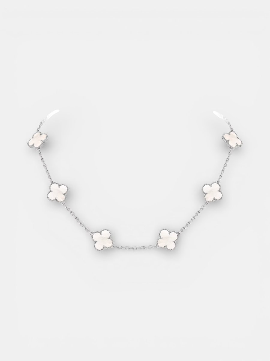 Van Cleef Alhambra Necklace Silver Pearl