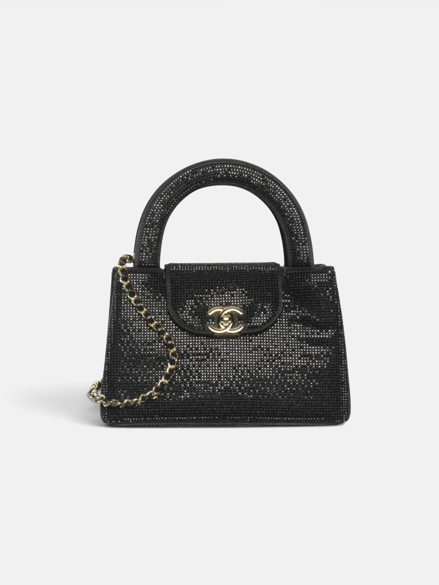 Chanel Mini Tote Strass & Gold-Tone Metal Black