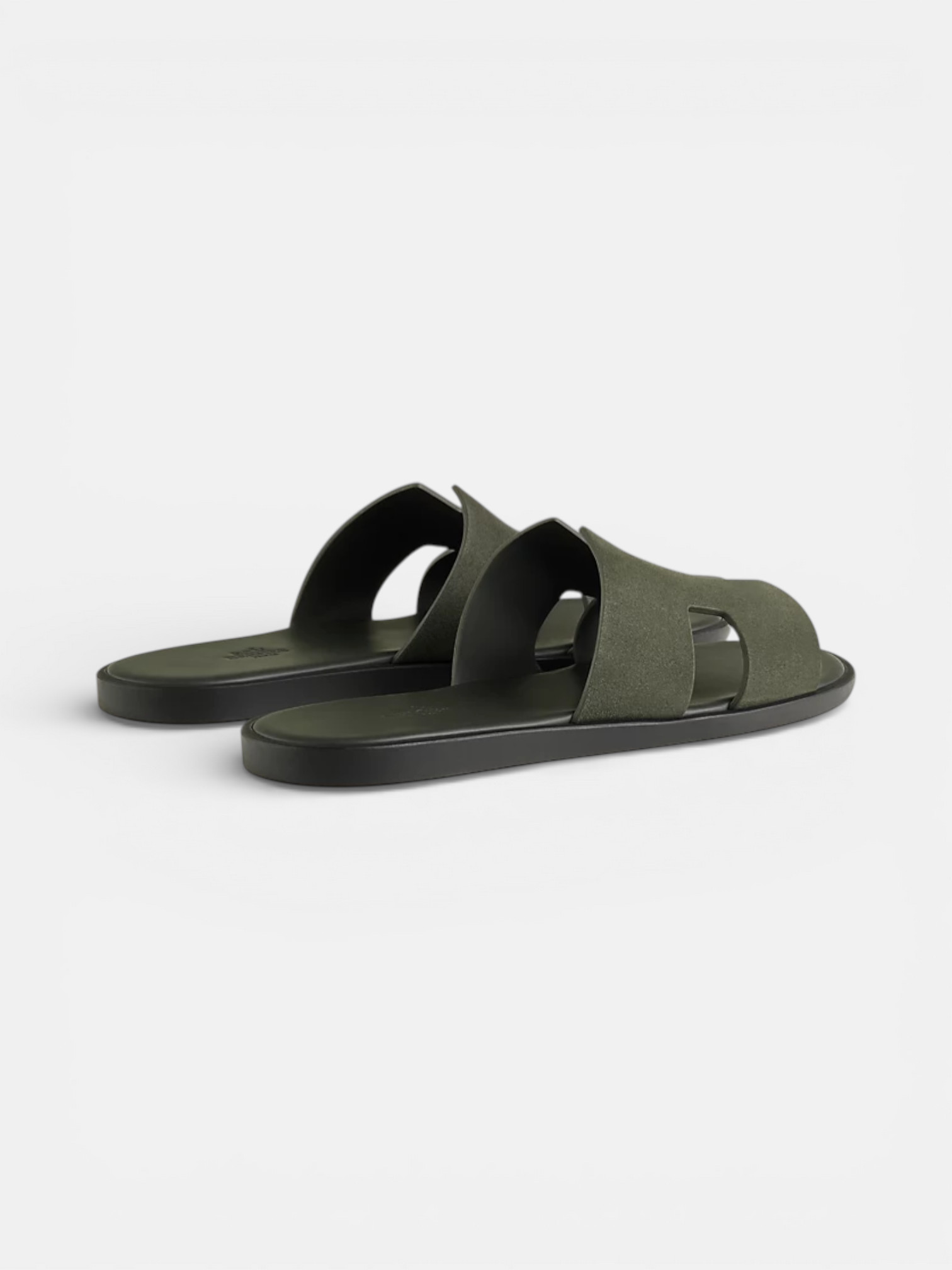 Hermes Hermes Izmir Sandal Vert Foret – close-up detail view in premium quality with AA+ craftsmanship