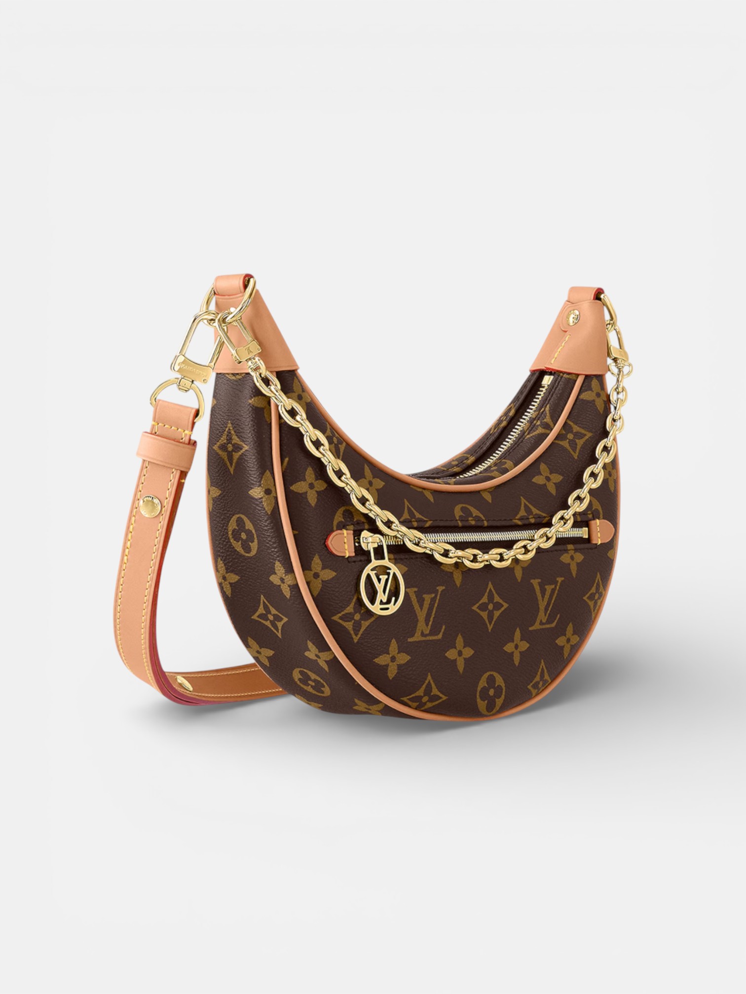 Louis Louis Vuitton Loop Bag Brown – close-up detail view in premium quality with AA+ craftsmanship