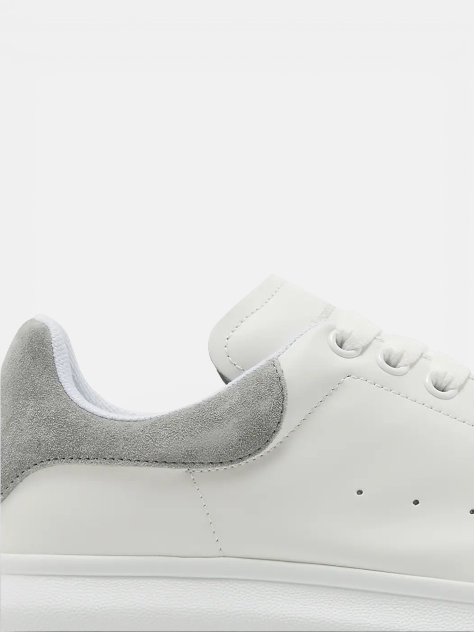 Alexander Alexander McQueen Sneaker White Grey Suede – side profile view in premium quality with AA+ craftsmanship