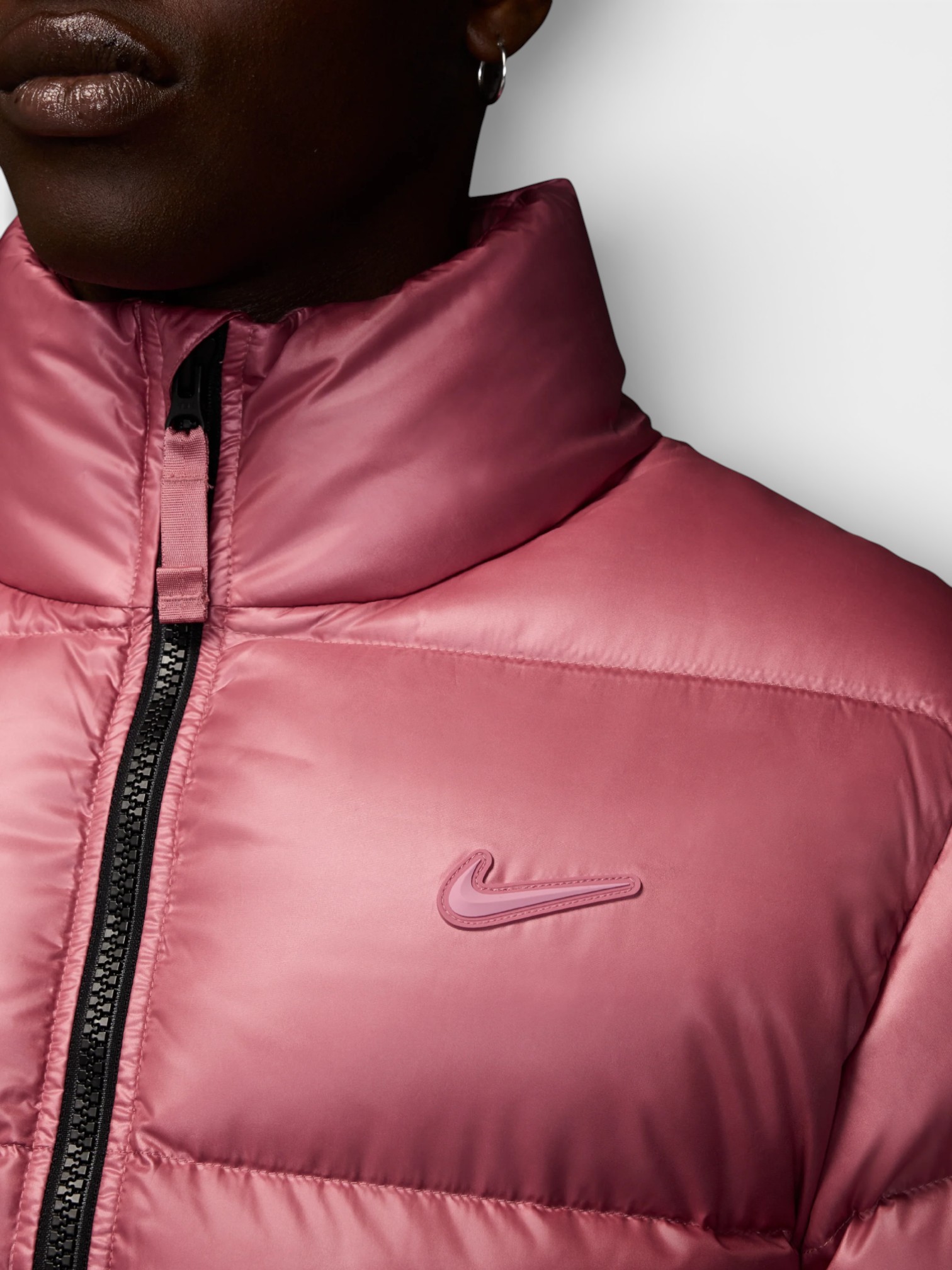 Nike Nike Nocta Sunset Puffer Jacket Desert Berry – detail view in premium quality with AA+ craftsmanship