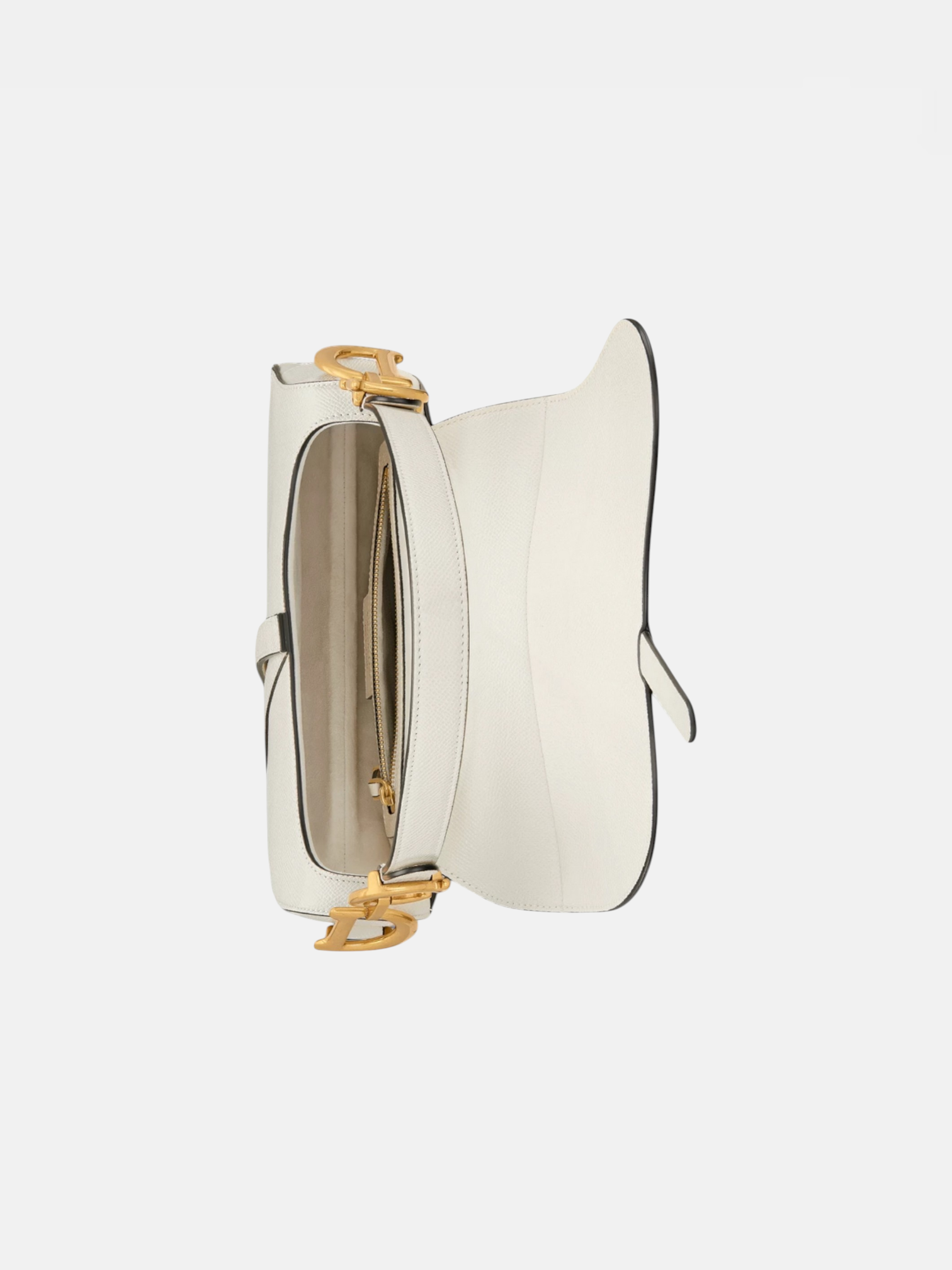 Dior Dior Saddle Bag Grained White – back view in premium quality with AA+ craftsmanship