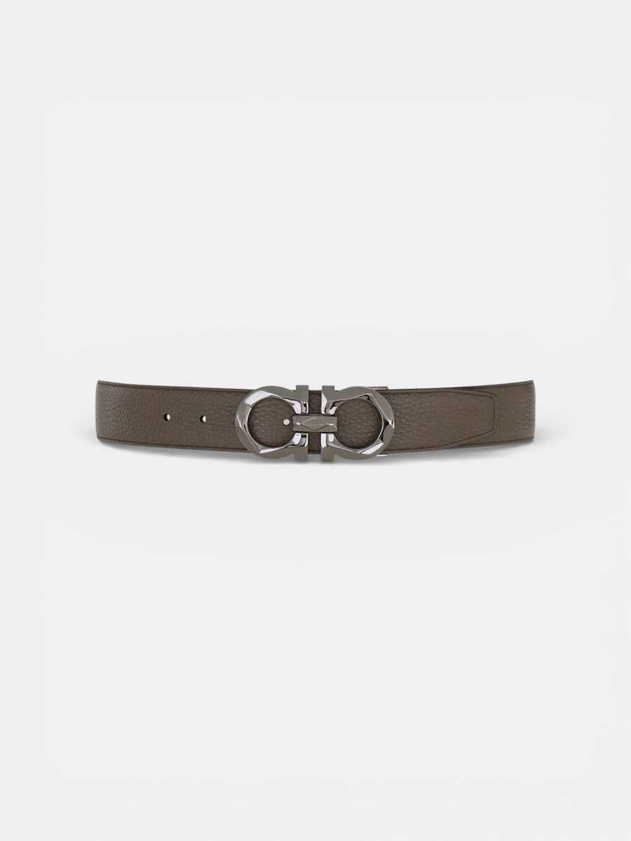 Ferregamo Reversible and Adjustable Belt Concrete Black