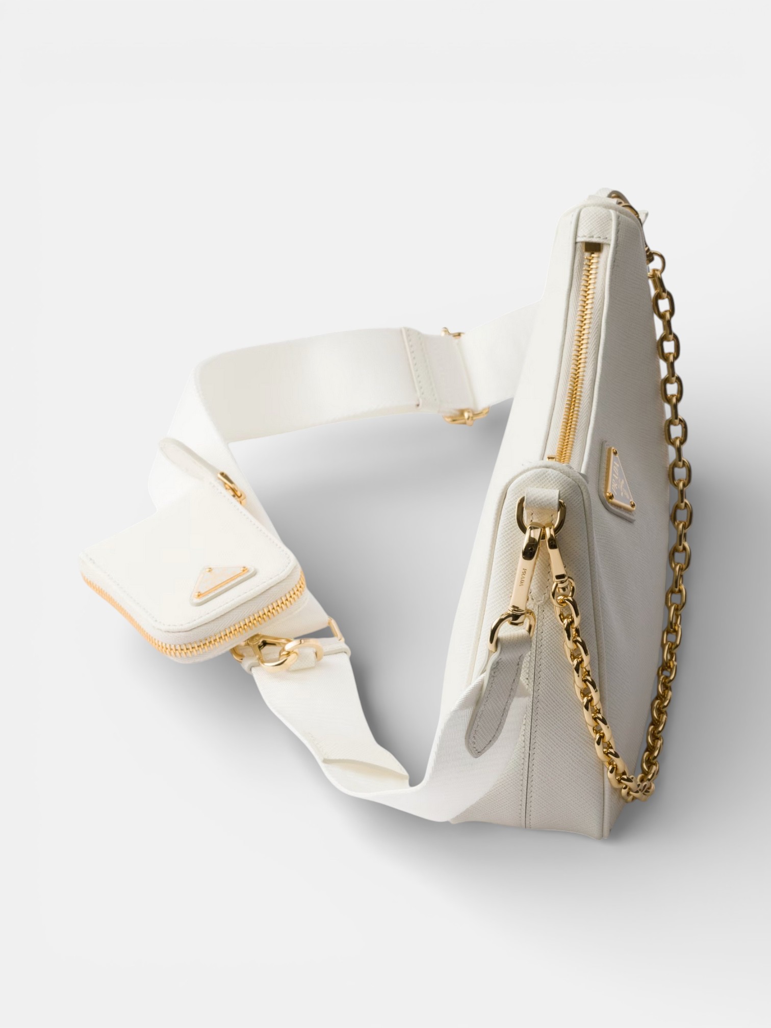 Prada Prada Re-Edition 2005 Saffiano White – back view in premium quality with AA+ craftsmanship