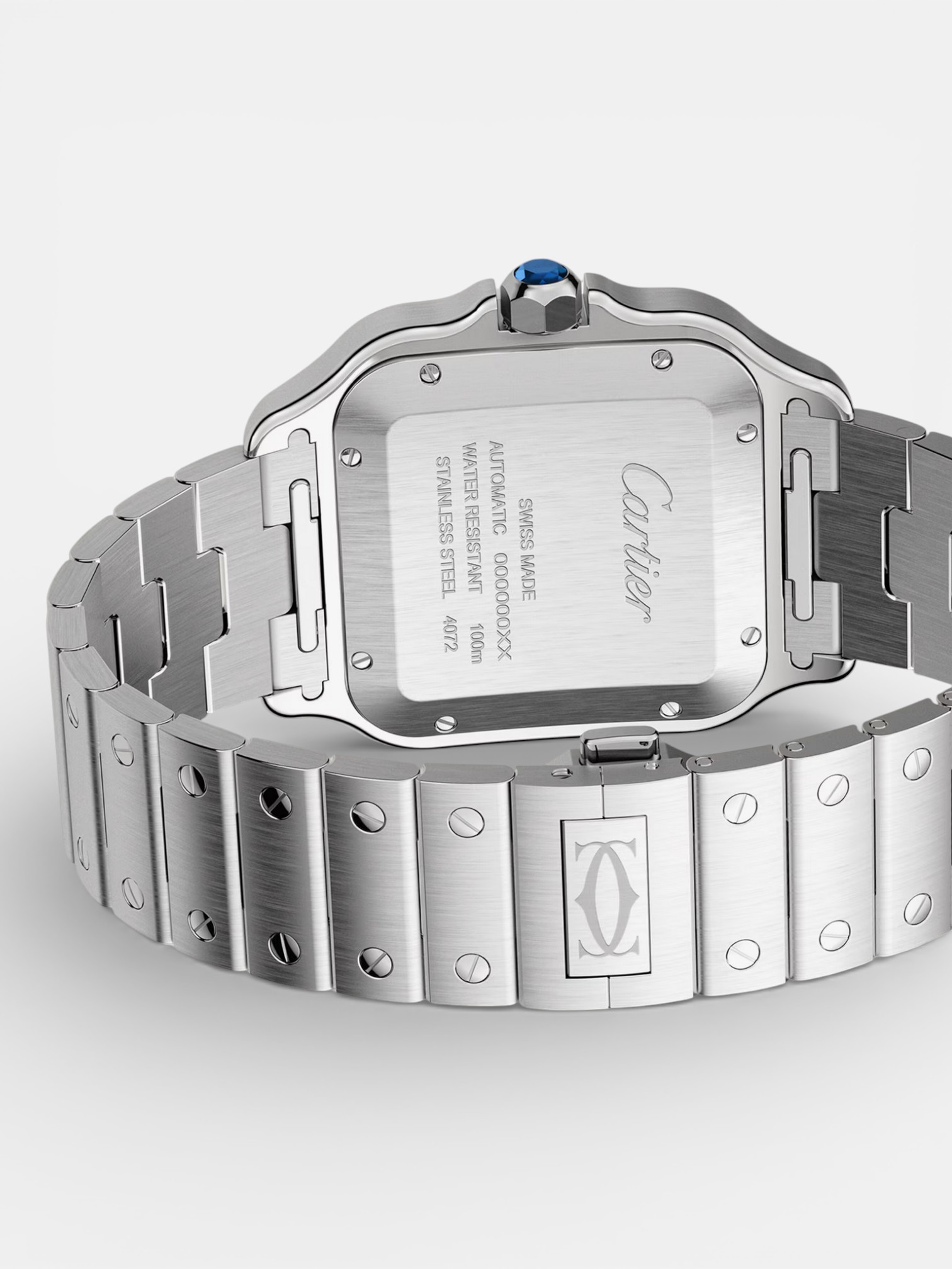 Cartier Cartier Santos Watch White Dial – back view in premium quality with AA+ craftsmanship