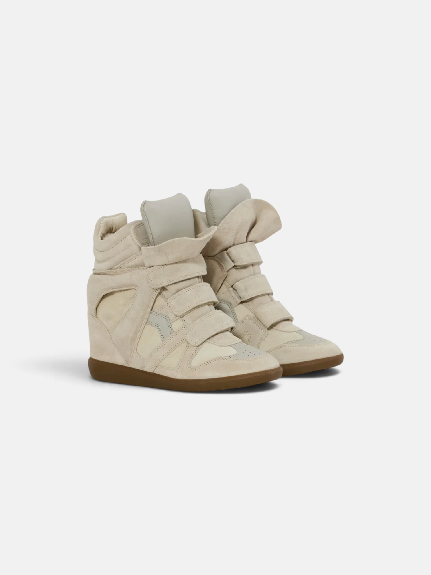Isabel Isabel Marant Bekett Leather Wedge Sneakers Ecru – side profile view in premium quality with AA+ craftsmanship