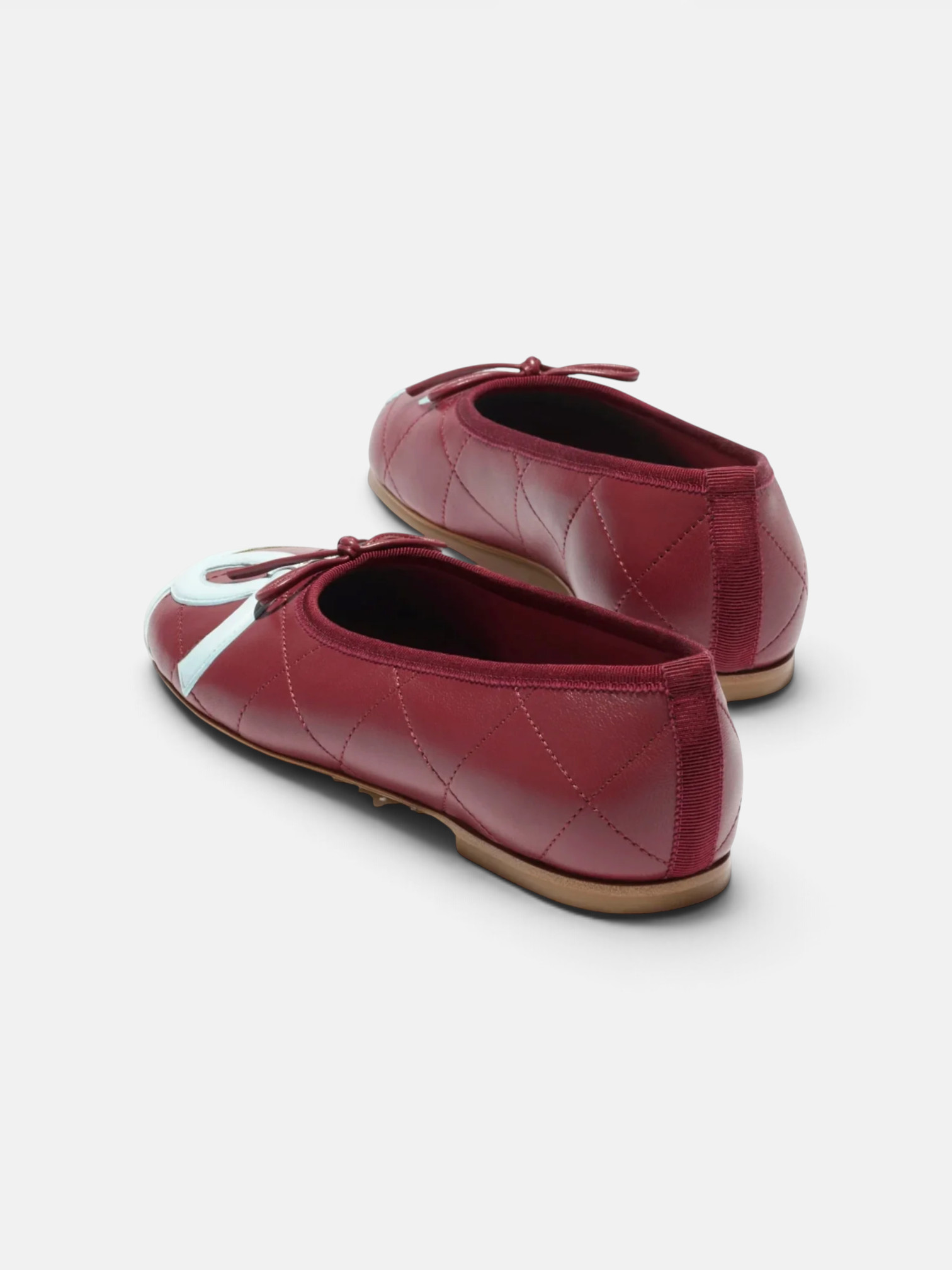 Chanel Chanel Ballet Flats in Lambskin  Burgundy – side profile view in premium quality with AA+ craftsmanship