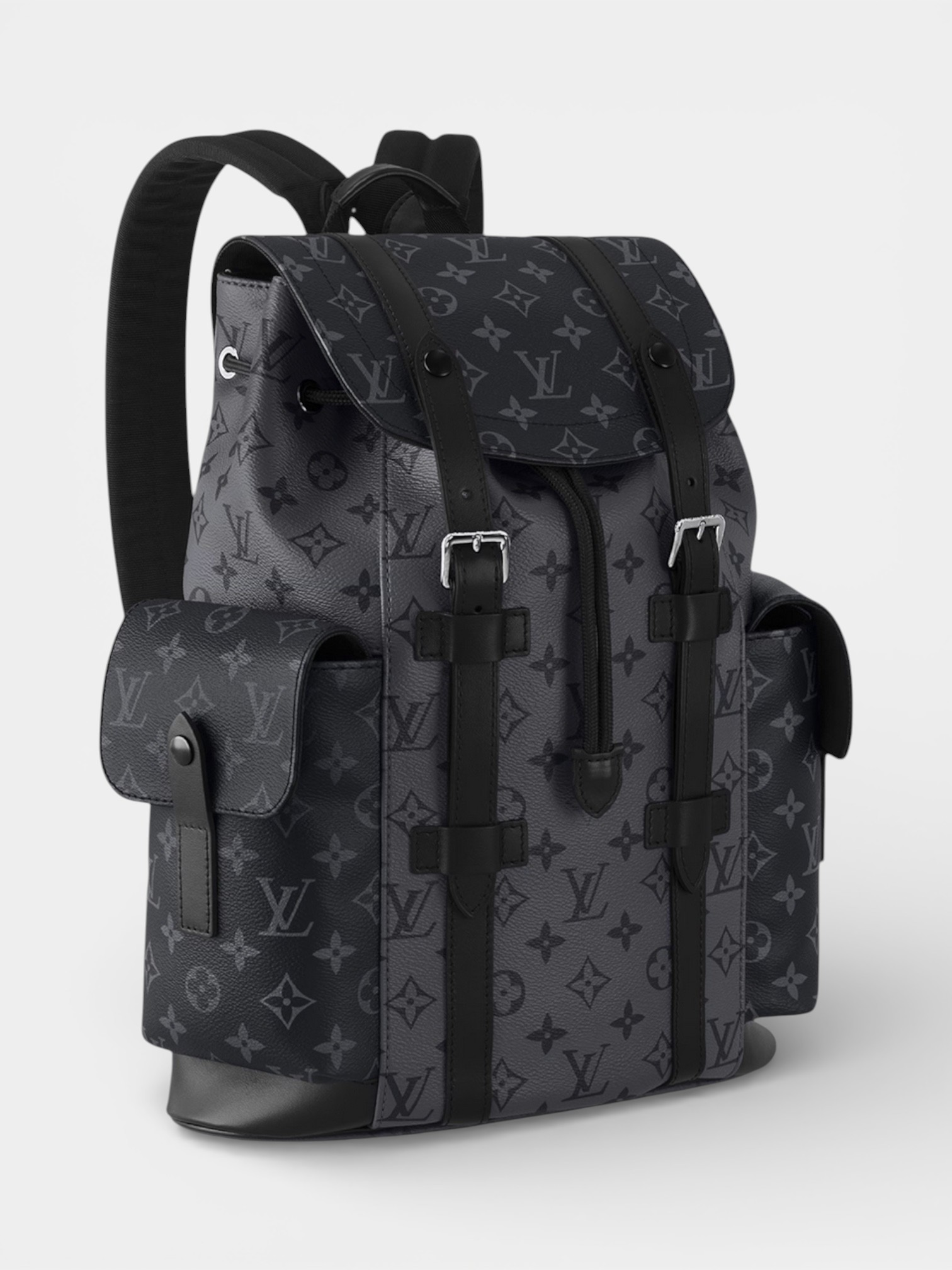 Louis Louis Vuitton Christopher PM Backpack Monogram Eclipse – back view in premium quality with AA+ craftsmanship