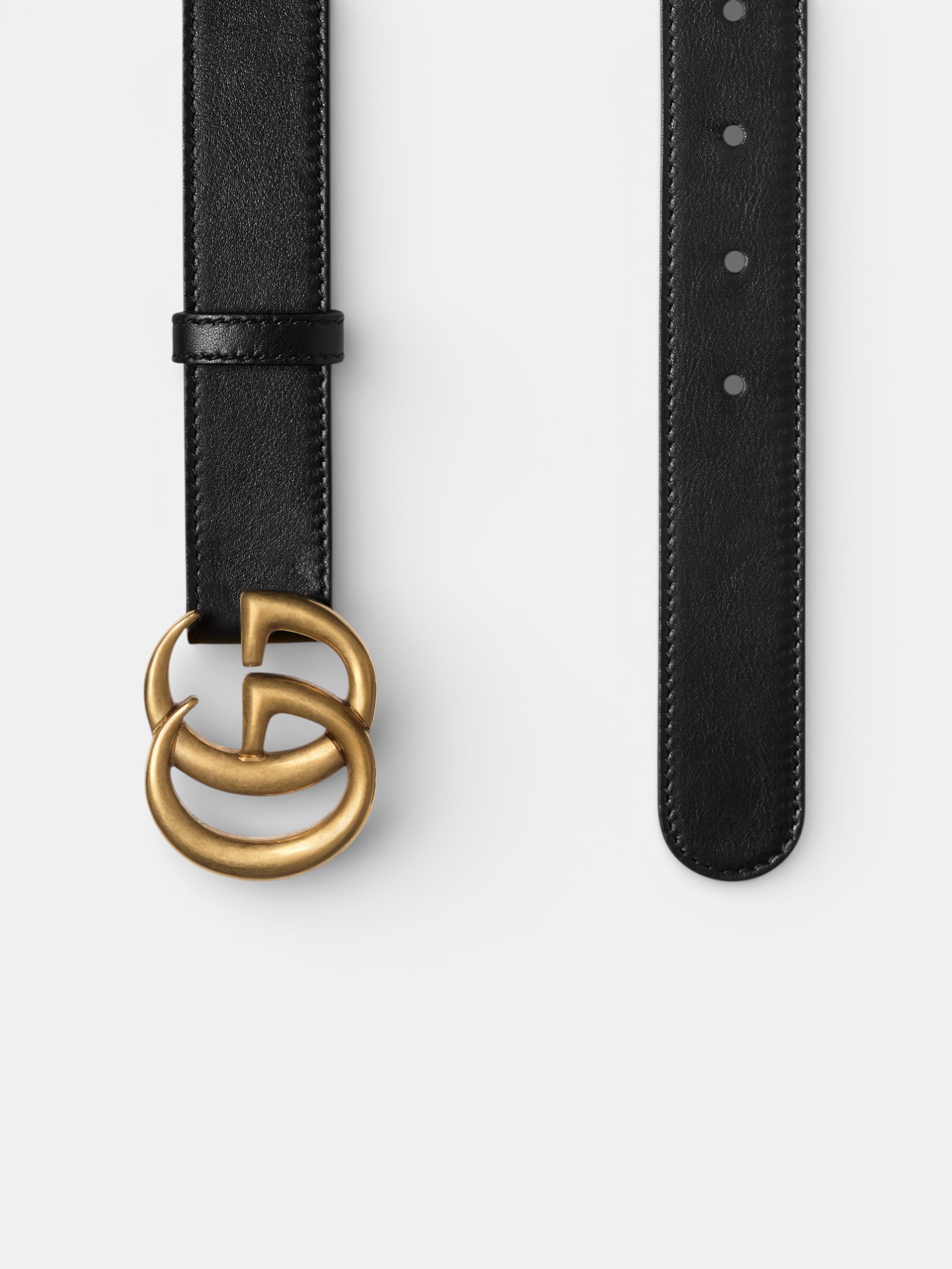Gucci Gucci GG Marmont Thin Belt Black Leather – side profile view in premium quality with AA+ craftsmanship