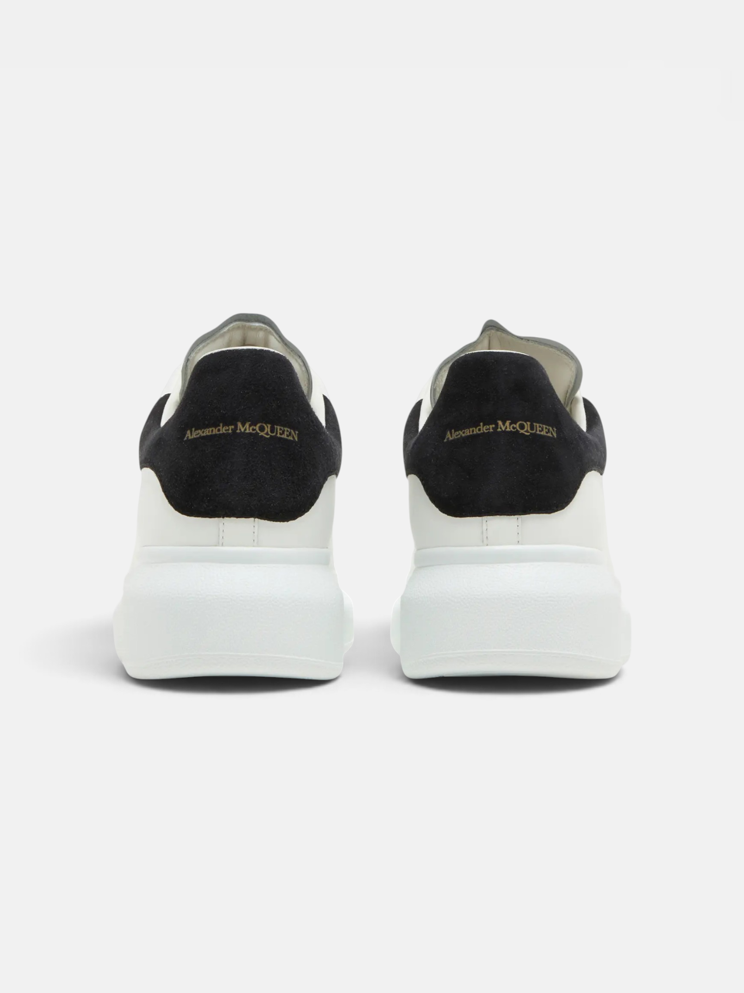 Alexander Alexander McQueen Sneaker White Black – back view in premium quality with AA+ craftsmanship