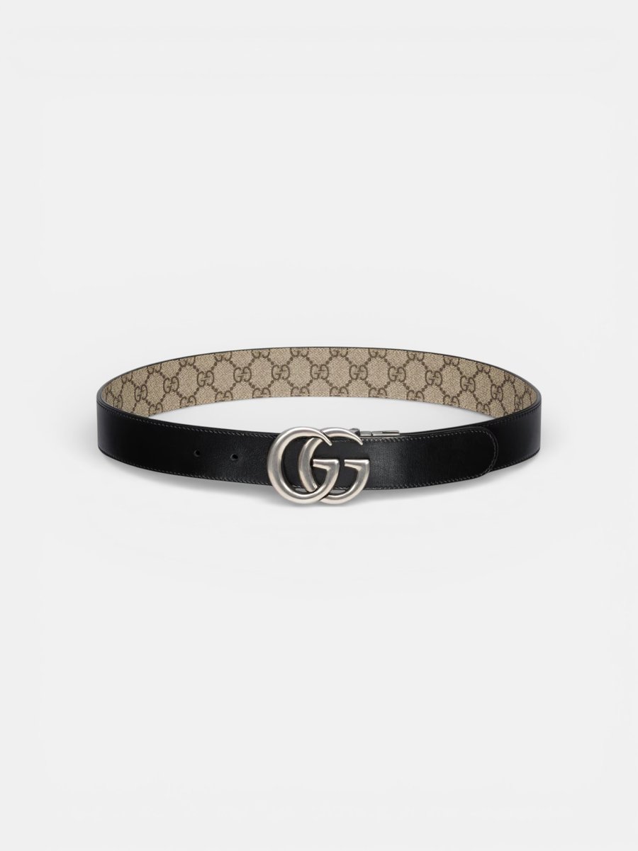 Gucci GG Marmont Reversible Belt Beige Canvas - Preview