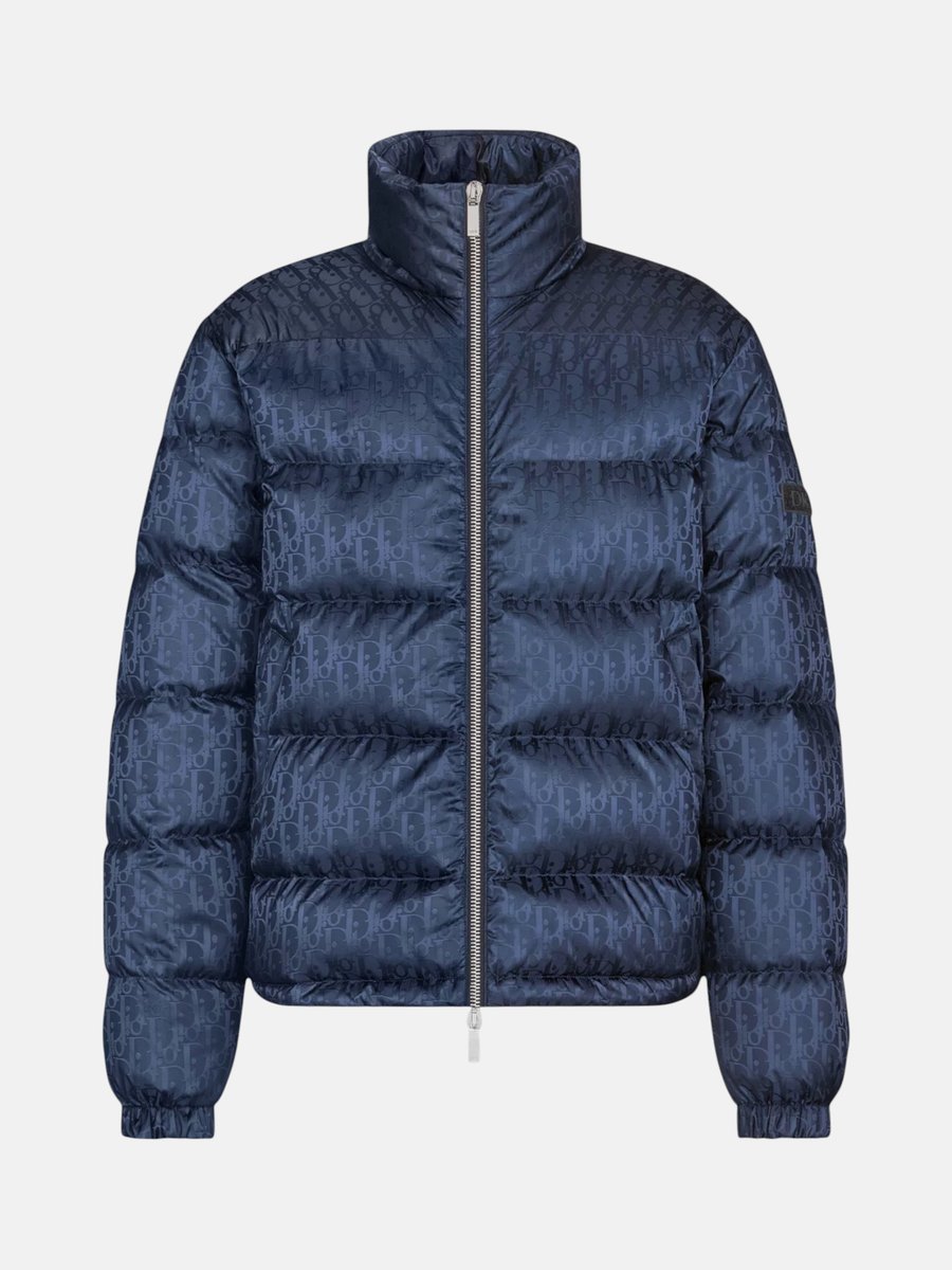 Dior Oblique Down Jacket Navy Blue