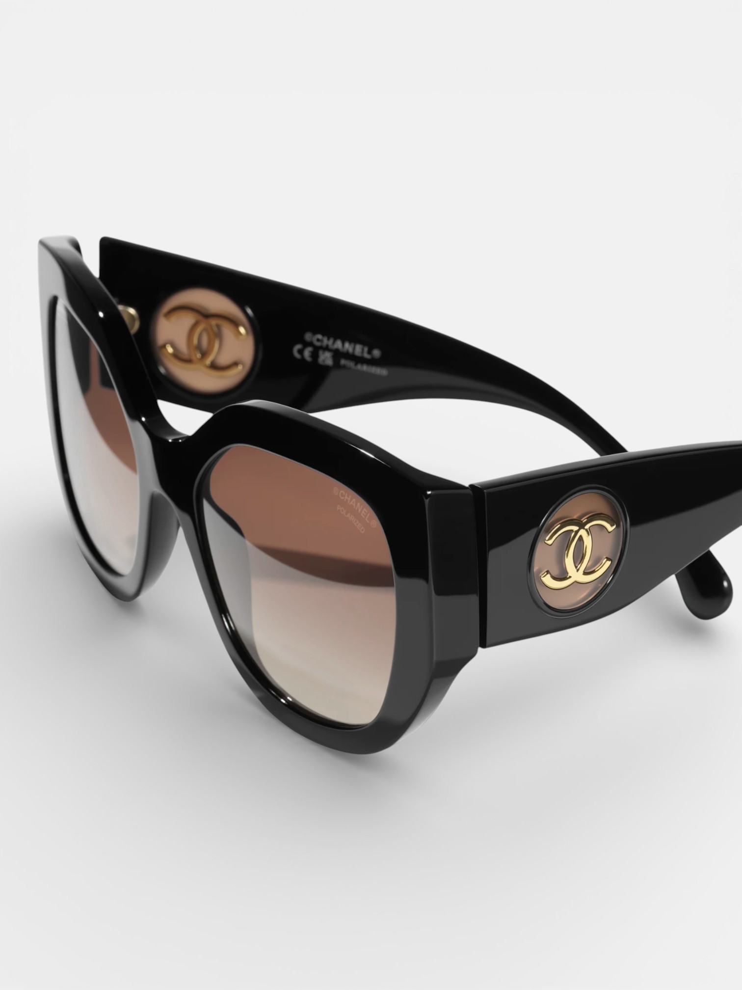 Chanel Chanel Butterfly Sunglasses Light Brown Lenses – close-up detail view in premium quality with AA+ craftsmanship