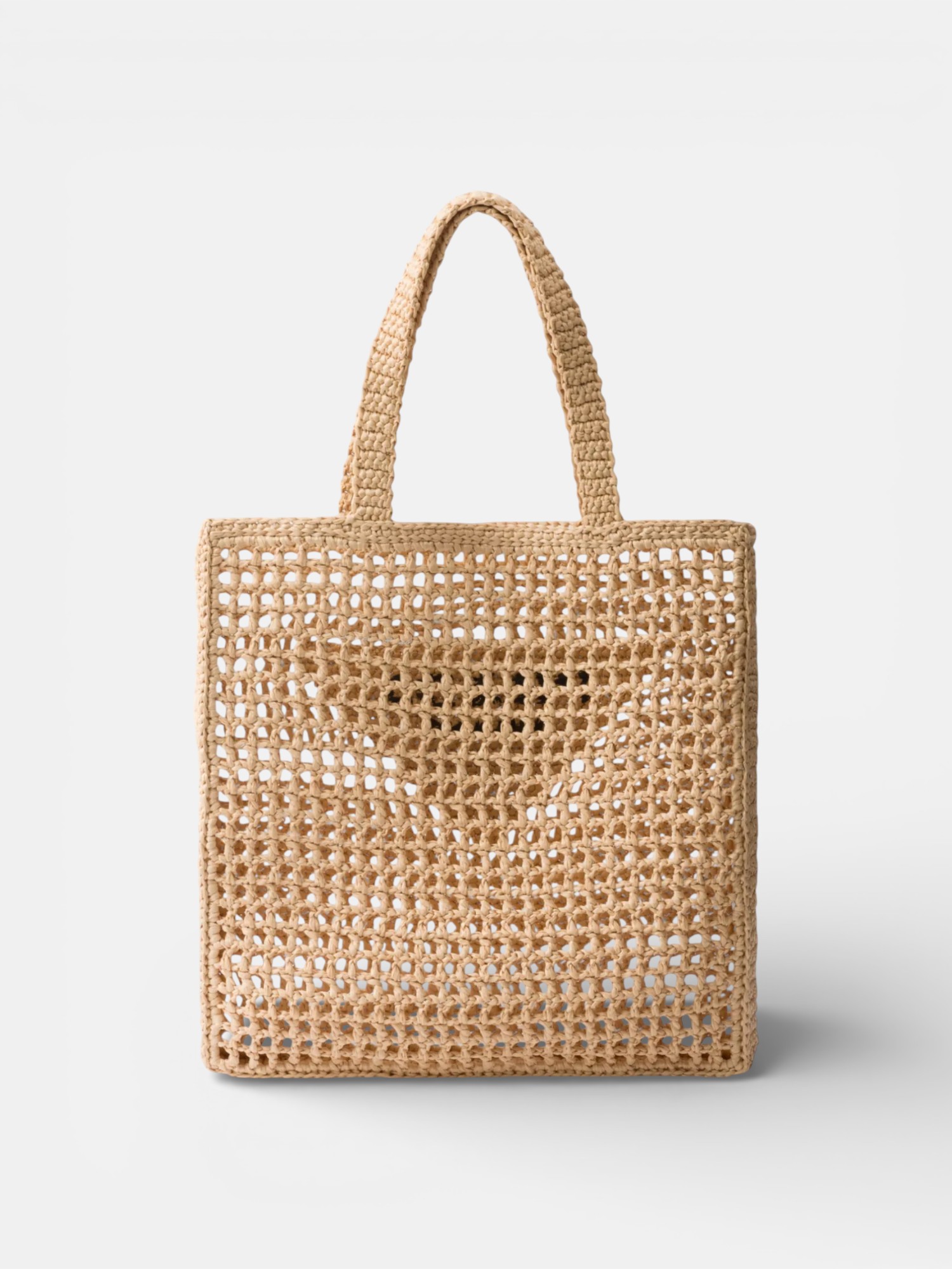 Prada Prada Crochet Tote Bag Natural – back view in premium quality with AA+ craftsmanship