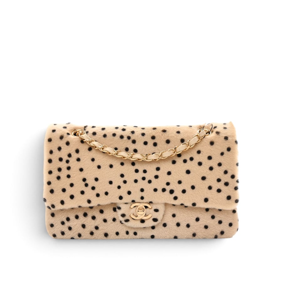 Chanel Flap Bag Cheetah Print Light Beige & Black