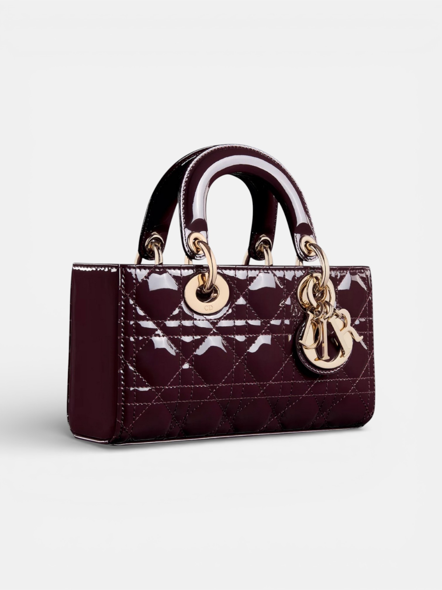 Dior Dior Small Lady D-Joy Bag  Burgundy – close-up detail view in premium quality with AA+ craftsmanship