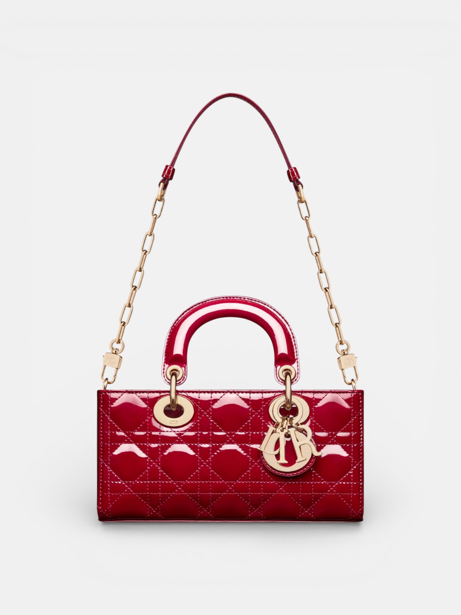 Dior Dior Small Lady D-Joy Bag Cherry Red – detail view in premium quality with AA+ craftsmanship