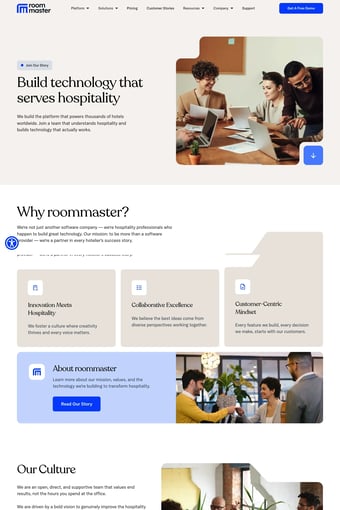 All-in-one Hotel Management Software | Hospitality Software landing page