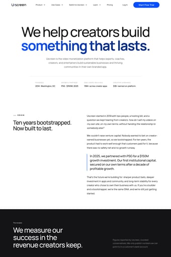 Uscreen: All-in-one Video Membership Platform for Creators landing page