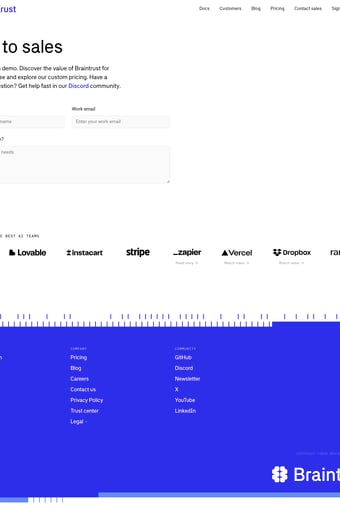 braintrust.dev landing page