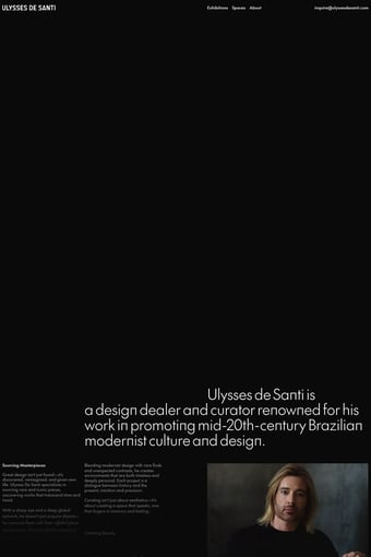 Ulysses de Santi - Design Dealer and Curator landing page