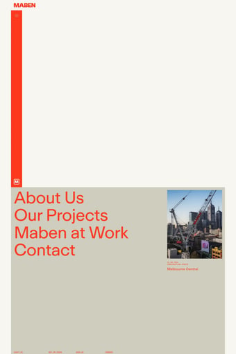 Maben landing page
