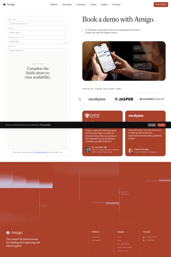 Amigo landing page