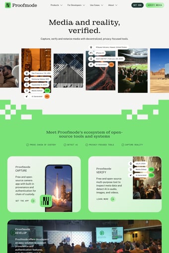 Proofmode landing page