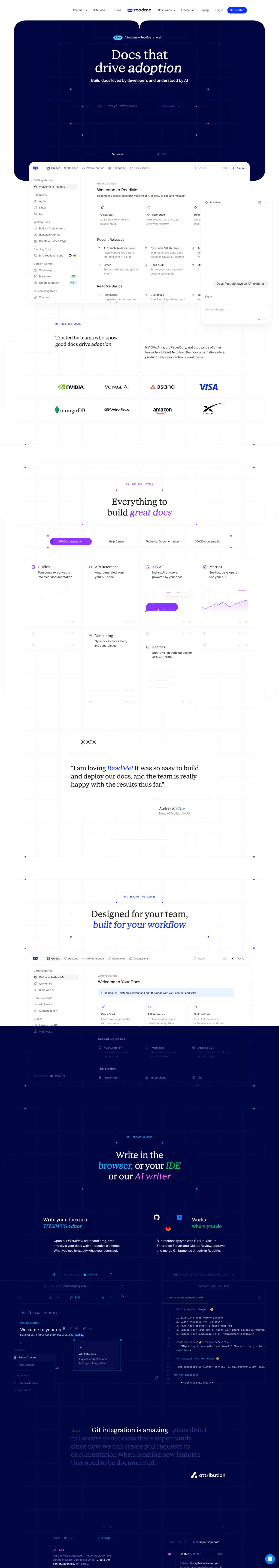ReadMe desktop landing page