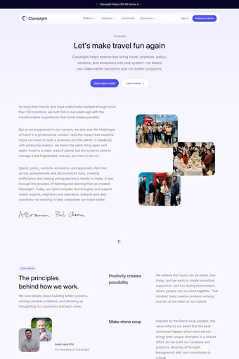 Clarasight landing page