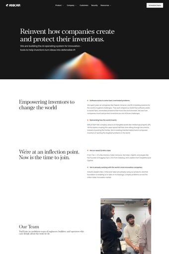 Ankar AI landing page