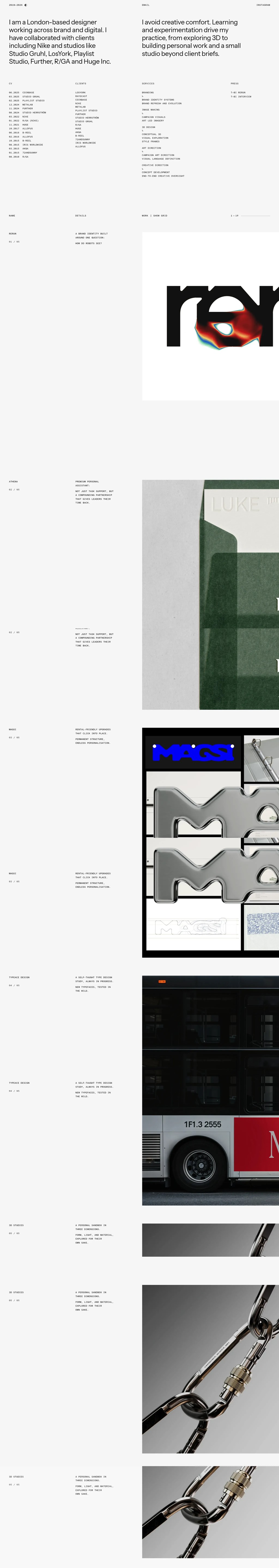 Portfolio — 2010—2026 desktop landing page