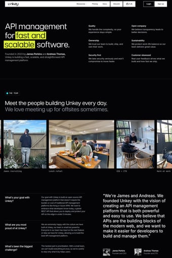 Unkey landing page
