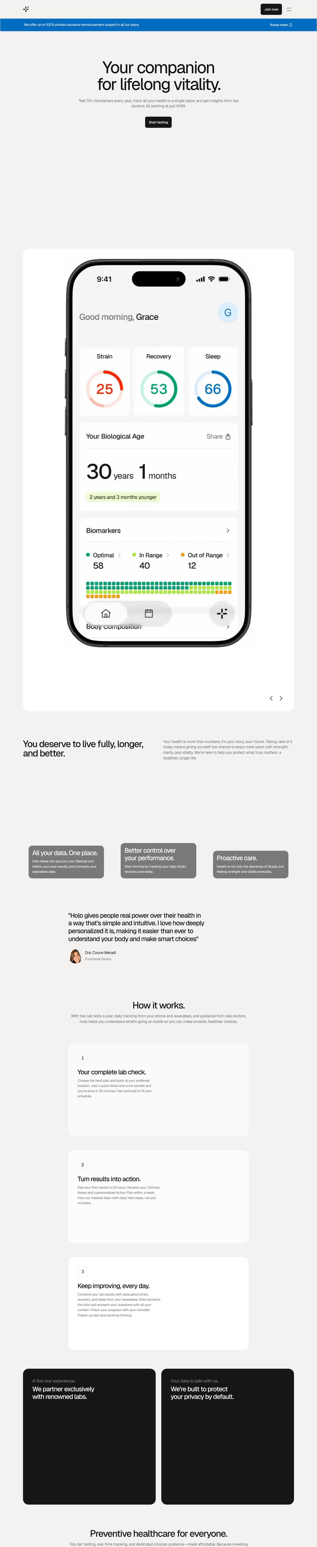 Holo Technologies S.L. desktop landing page