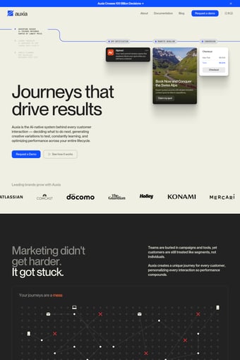 Auxia landing page