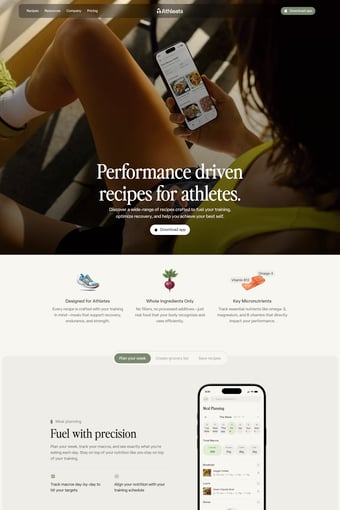 Athleats landing page