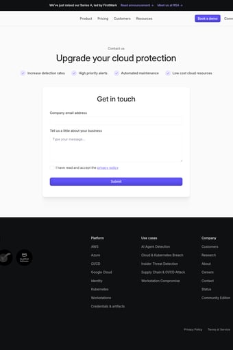 Tracebit landing page