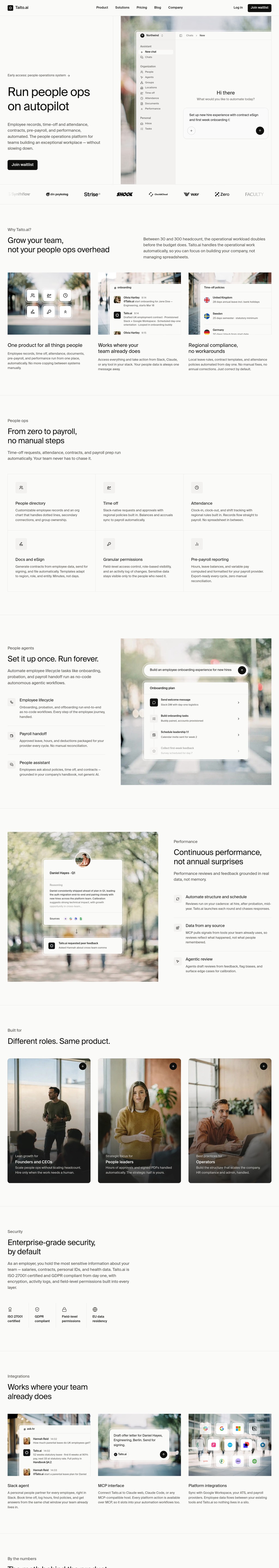 Taito.ai desktop landing page