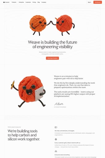 Weave landing page