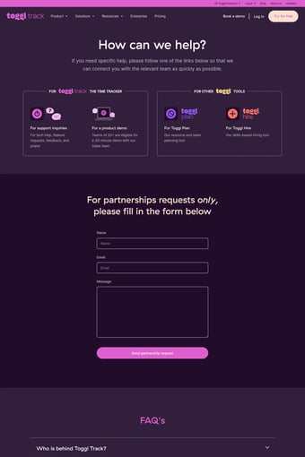 Toggl Track: Time Tracking Software for Any Workflow landing page