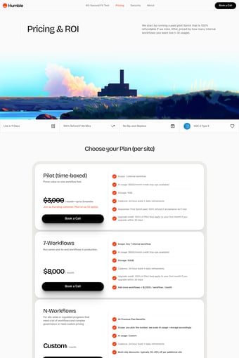 Humble Operations landing page