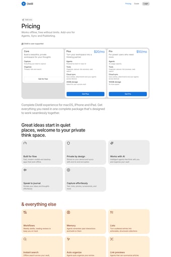 Distill landing page