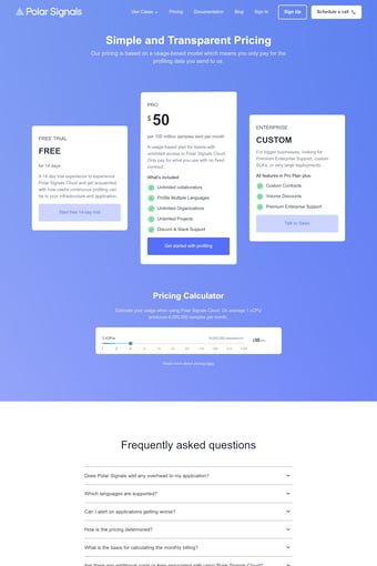 Polar Signals landing page